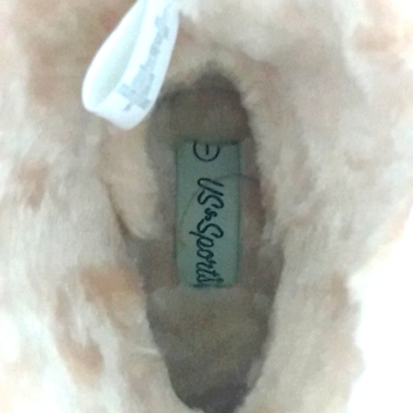 US SPORT GIRLS LEOPARD FAUX FUR  ANKLE BOOTIES SIZE 1 NWOT - Picture 7 of 11